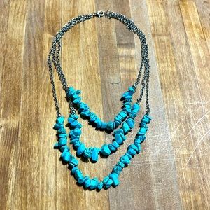 Paparazzi 3 Strand Turquoise Necklace 💠 Natural Stones, Boho Style